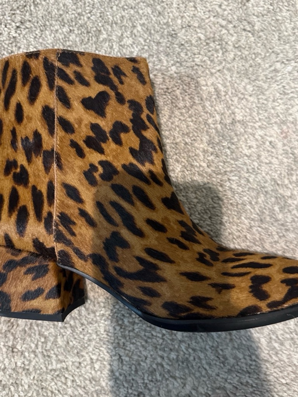 Leopard Print Ankle Booties - Brown/Black
